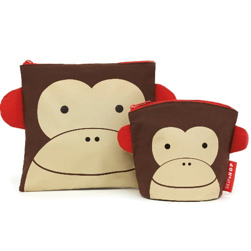 3Pcs Reusable Snack Bags Lunch bags,Zoo 